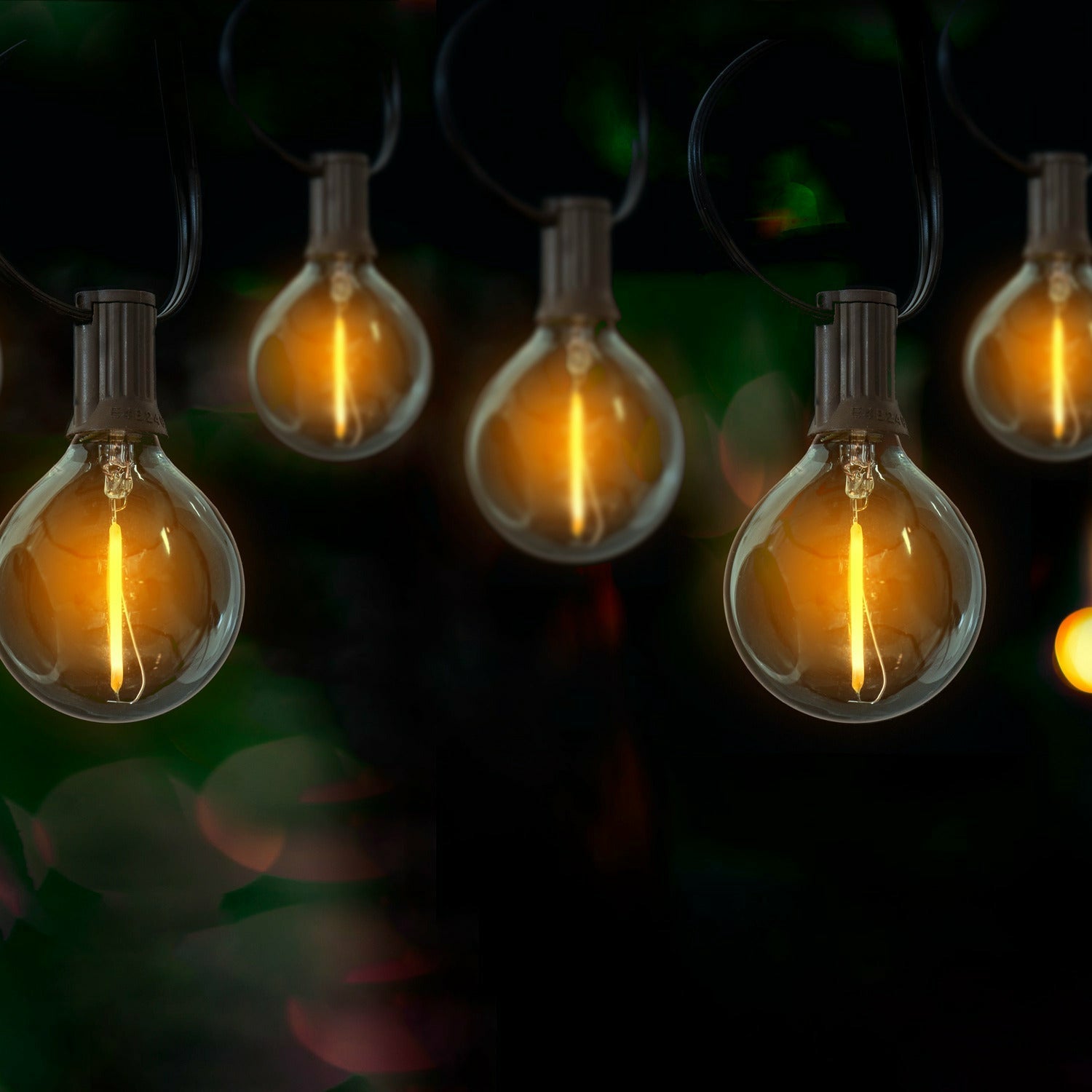 DICTROLUX - Catena luminosa 10 lampadine solari luce calda da esterno, catena 2,7 metri