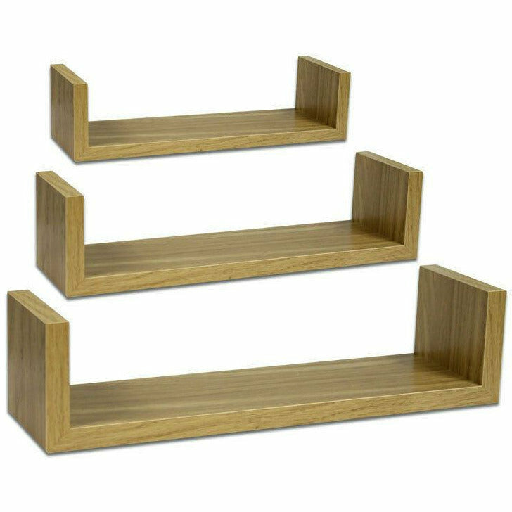 VESTIAMO CASA - Mensole da parete color legno set 3 pezzi