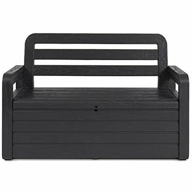 TOOMAX - Cassapanca con seduta 2 posti e vano interno da 263 litri Antracite - h89x132x58 cm