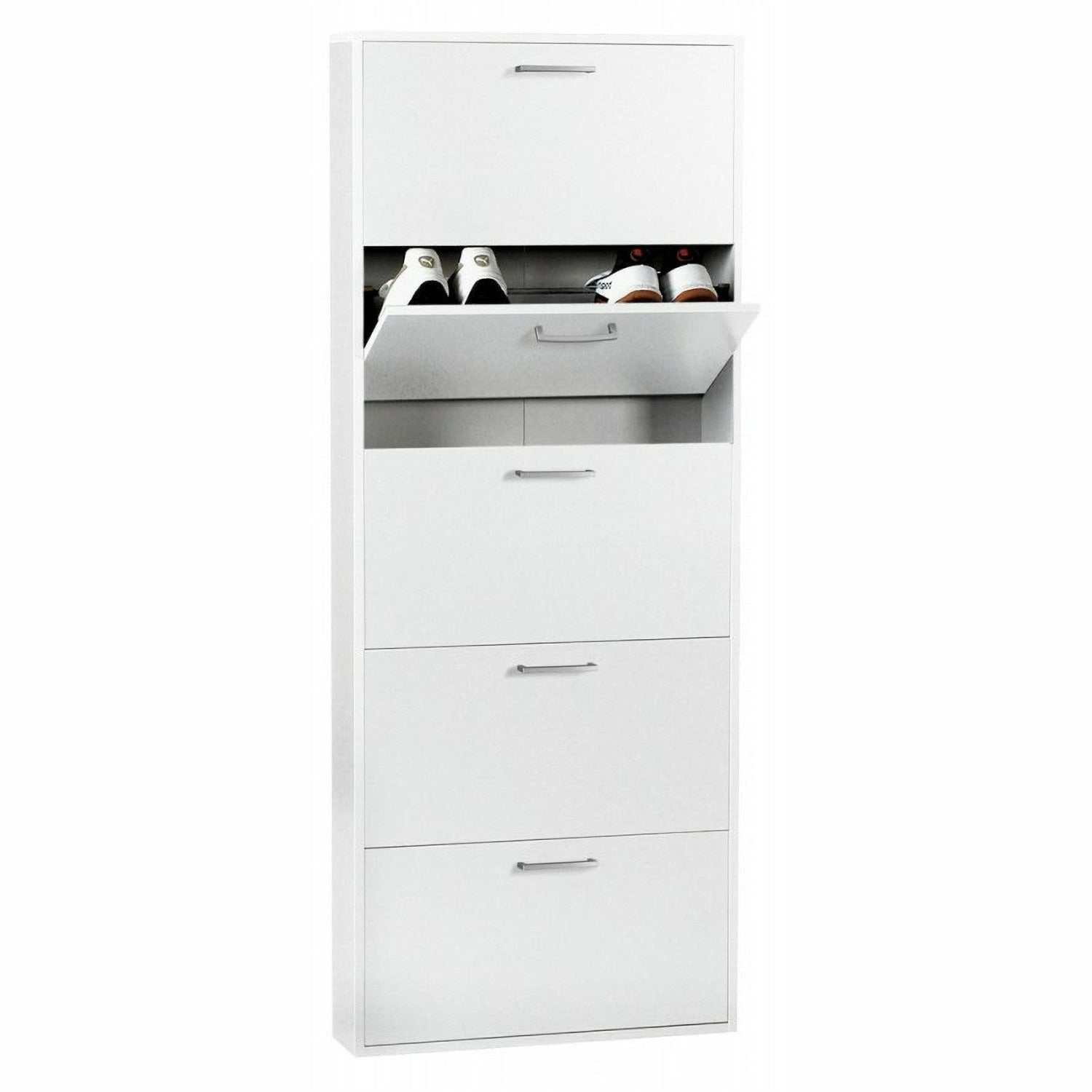 COMPOSAD - Scarpiera 5 ante bianca - h164x65x15 cm