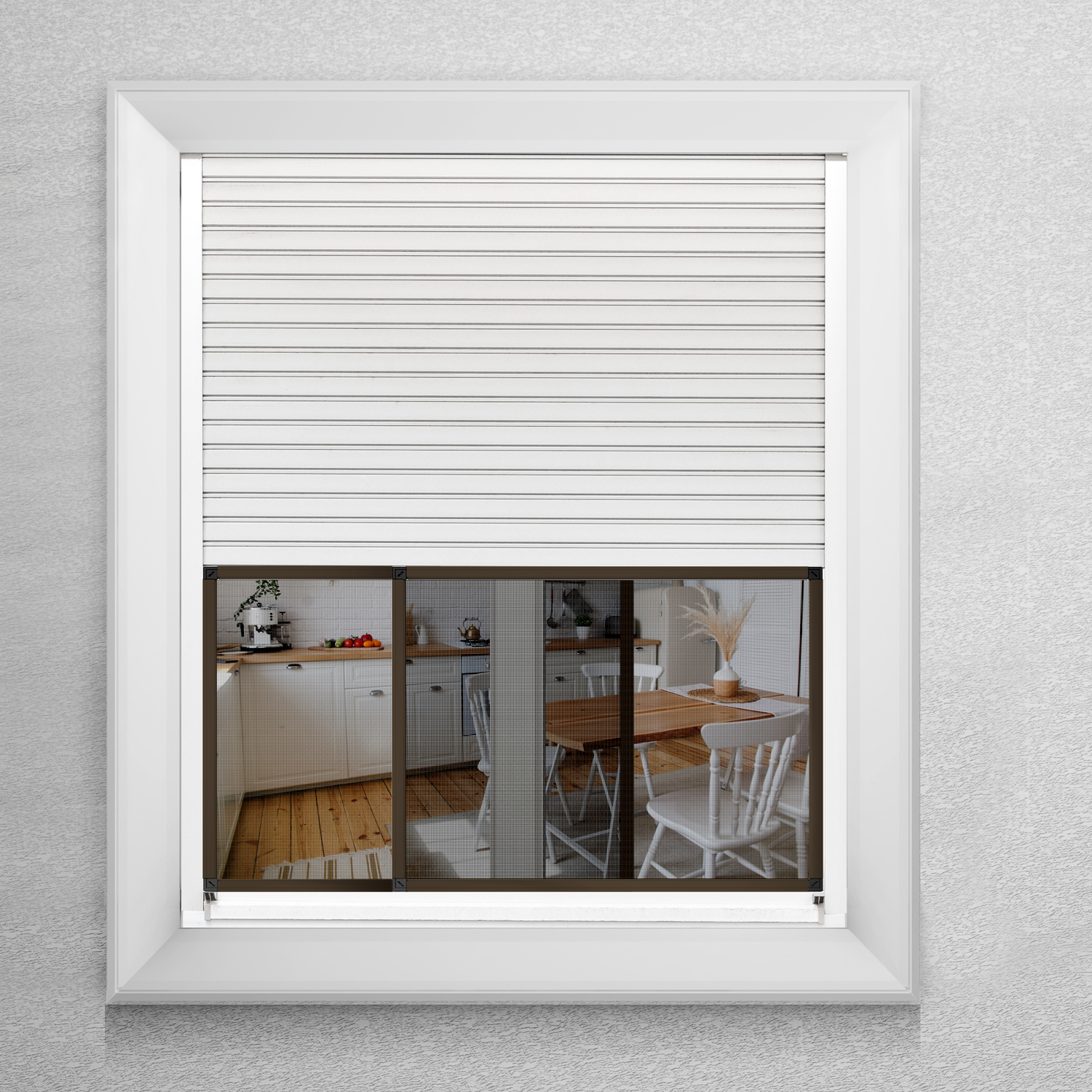 VESTIAMO CASA GIARDINO - Zanzariera Estensibile Marrone - h50 cm estensibile da 70 a 130 cm